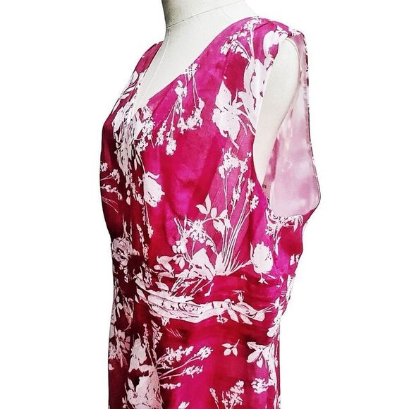 Fashion Bug Plus Size Pink Floral Summer Dress Size 18 NWT - Picture 3 of 5